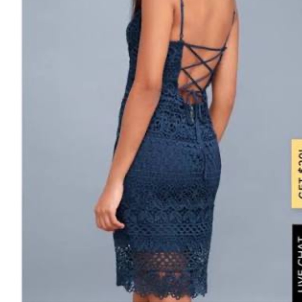 Lulu’s Blue Crocheted Lace Dress